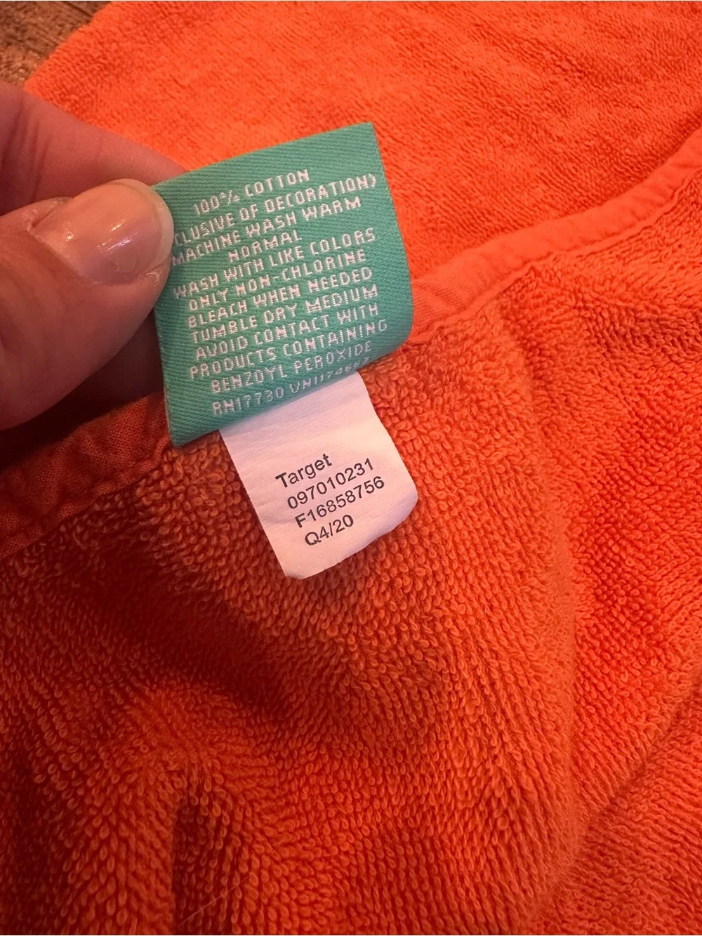 Fox Hooded Baby and Toddler Towels in Orange and Cream 100% Cotton